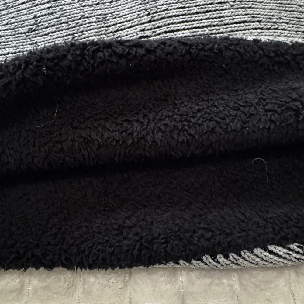 Lululemon Totally Toasty Neck Warmer Black Gray Merinon Wool Winter Snow Outdoor